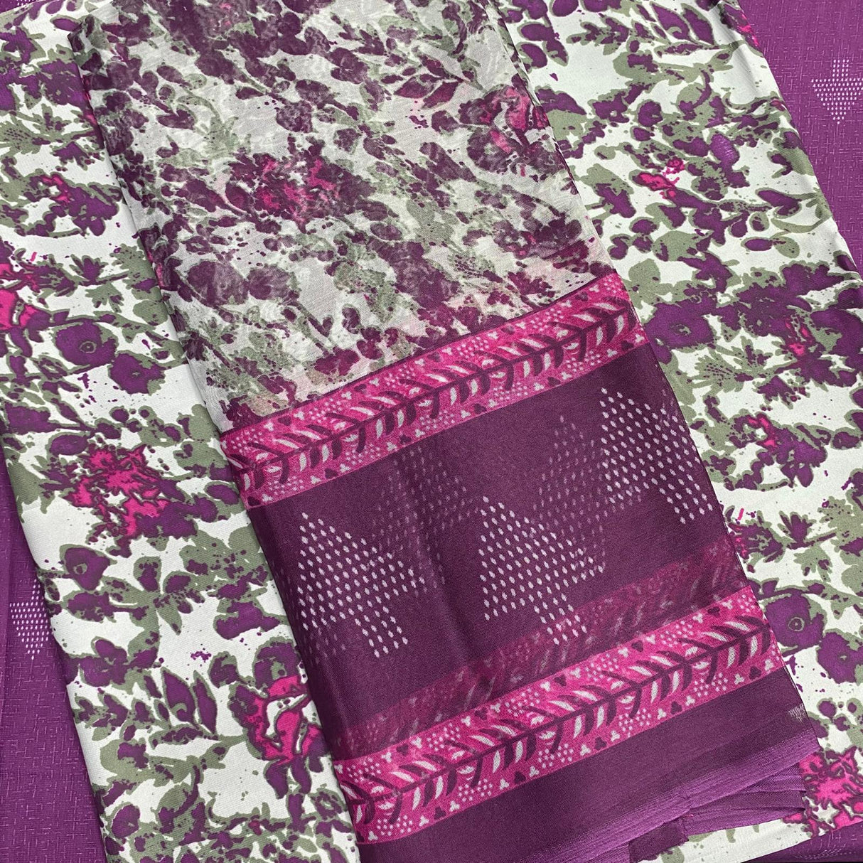 7.5 Metres Crepe Fabric Bundle - 45" Wide- 3 Pieces (Design 15)