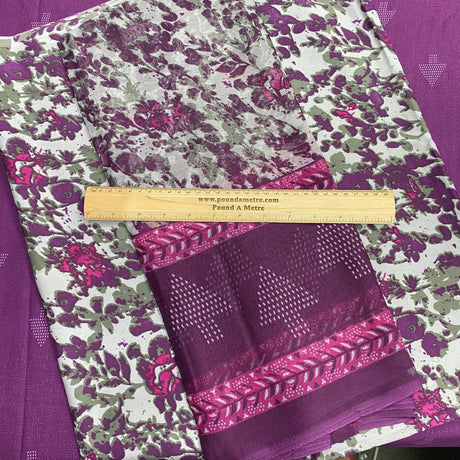 7.5 Metres Crepe Fabric Bundle - 45" Wide- 3 Pieces (Design 15)