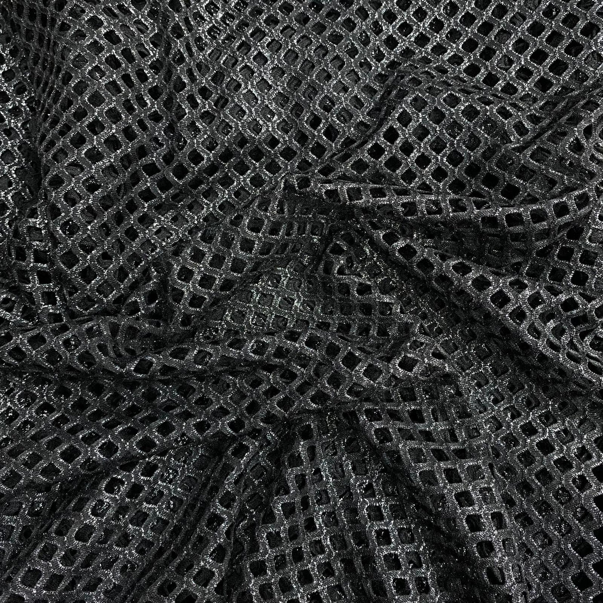 3 Metres Metallic Cutwork Jersey 60' wide (Black)