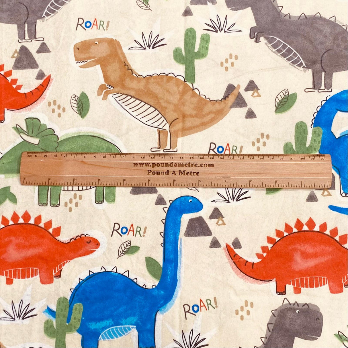 Per Metre High Quality Brushed Cotton - 45" Wide (Roar)
