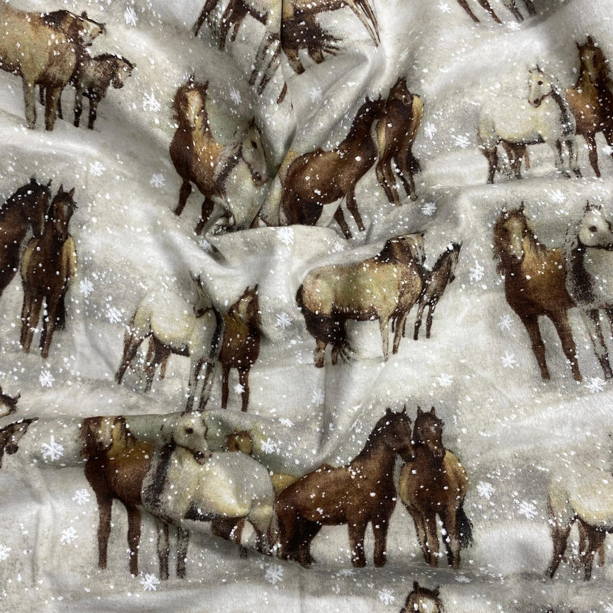 Per Metre High Quality Brushed Cotton - 45" Wide (Horse)