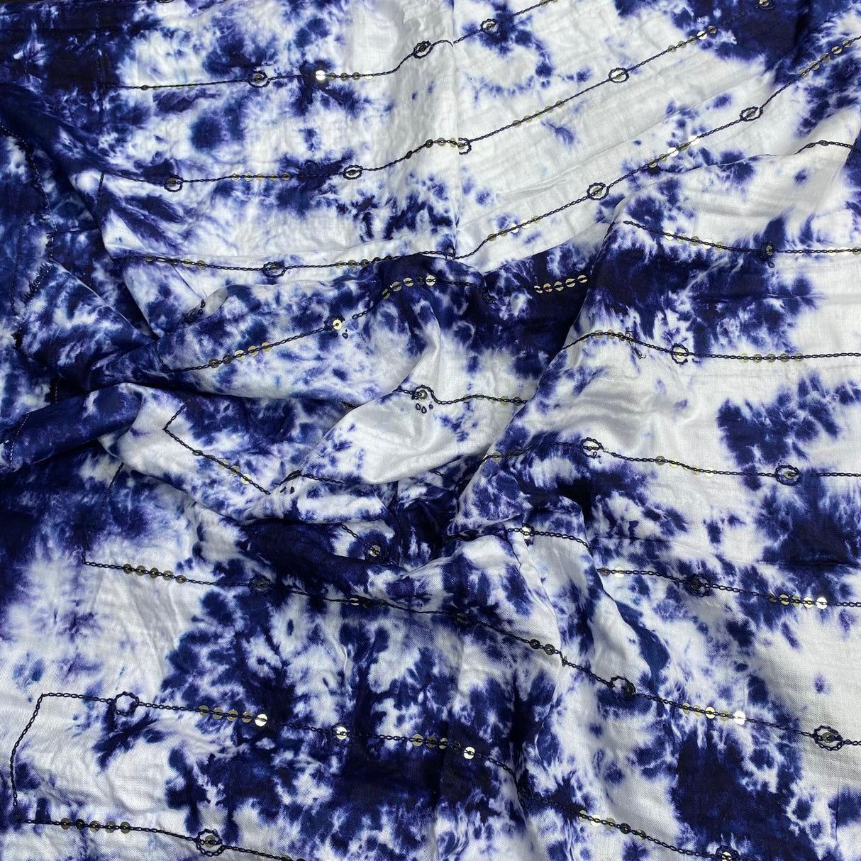 3 Metres, Luxury Tie-Dye Sequin On Rayon- 44'' Wide (Sale 100)