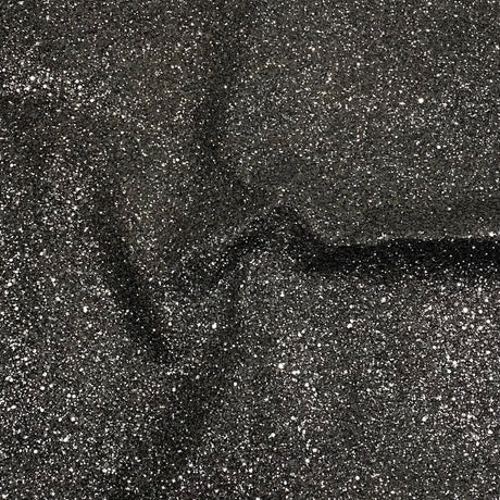 Pound A Metre Cotton Backed Chunky Glitter Fabric- Black