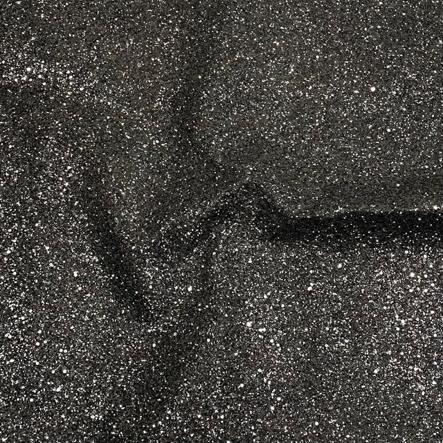 Pound A Metre Cotton Backed Chunky Glitter Fabric- Black