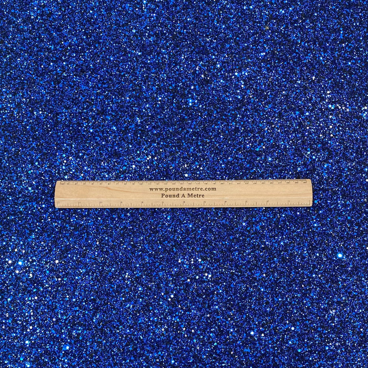Pound A Metre Cotton Backed Chunky Glitter Fabric-  Blue