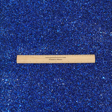 Pound A Metre Cotton Backed Chunky Glitter Fabric-  Blue