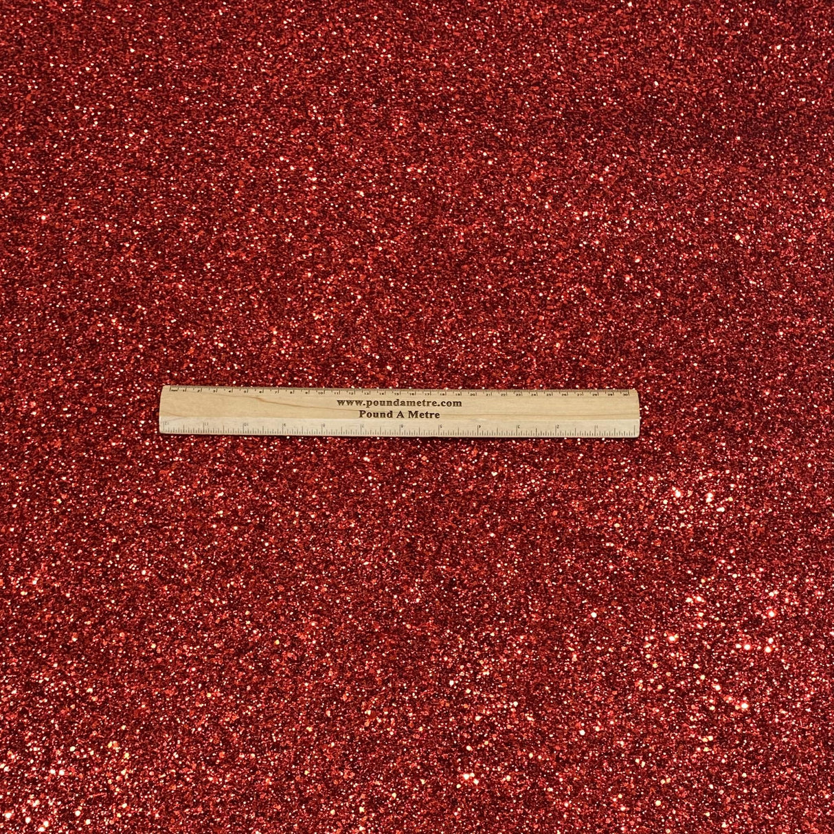 Pound A Metre Cotton Backed Chunky Glitter Fabric- Red