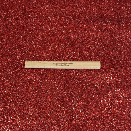 Pound A Metre Cotton Backed Chunky Glitter Fabric- Red