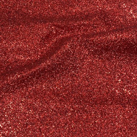 Pound A Metre Cotton Backed Chunky Glitter Fabric- Red