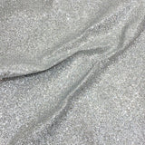 Pound A Metre Cotton Backed Chunky Glitter Fabric- Silver