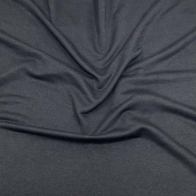 Pound A Metre Cotton Looped Backed Terry Jersey 74" Wide (Black)