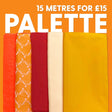 Pound A Metre Dressmaker £1 Fabric Bundle- 15 Metres (Orange Palette)
