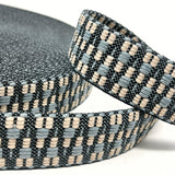 Per Metre Heavy Duty Webbing: For Bag Straps- (Black/silver/stone) 38mm / 40mm