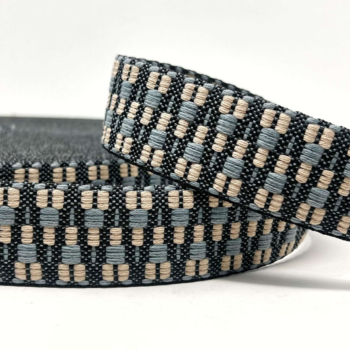 Per Metre Heavy Duty Webbing: For Bag Straps- (Black/silver/stone) 38mm / 40mm