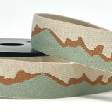 Per Metre Mountain Design Webbing: For Bag Straps- (Sage/brown/cream) 38mm / 40mm