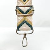 Per Metre Tribal Diamond Webbing: For Bag Straps- (Pink/grey/taupe/ecru) 38mm / 40mm