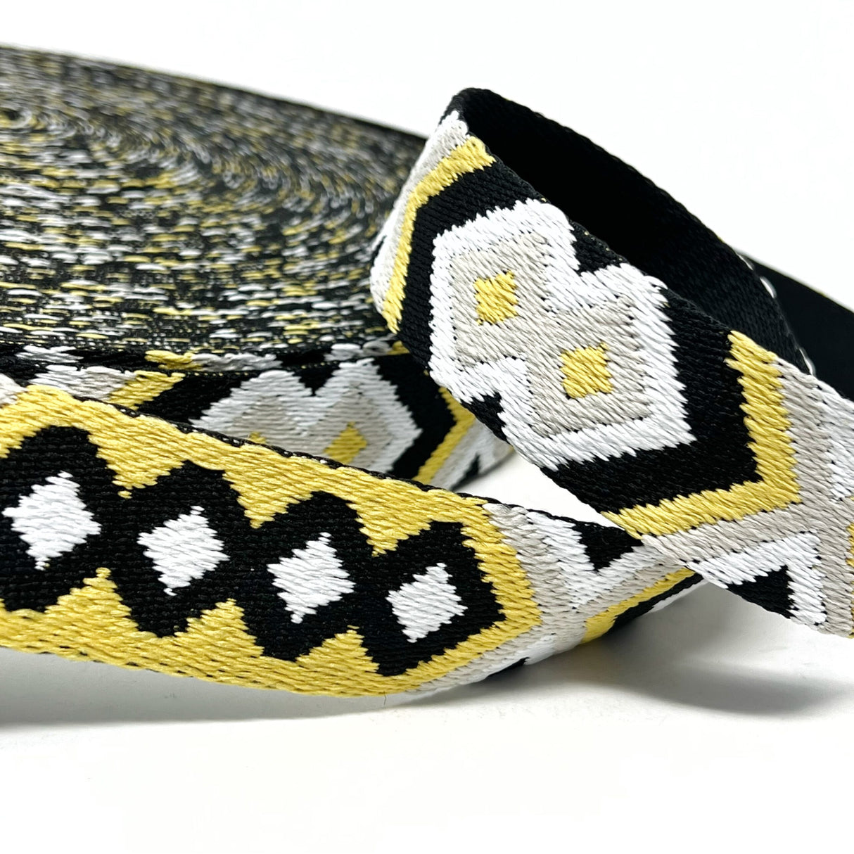 Per Metre Arrow Weave Webbing: For Bag Straps- (Black/yellow/white/silver) 38mm / 40mm
