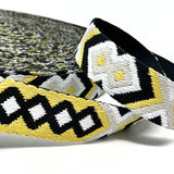Per Metre Arrow Weave Webbing: For Bag Straps- (Black/yellow/white/silver) 38mm / 40mm