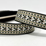 Per Metre Arrow Weave Webbing: For Bag Straps- (Pistachio/taupe/black) 38mm / 40mm