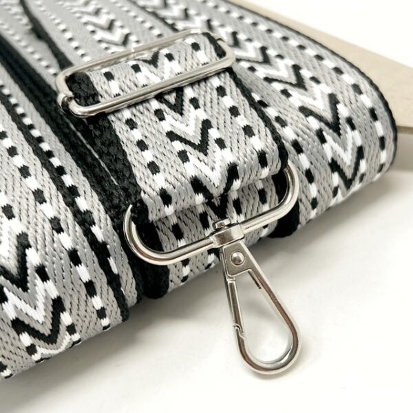 Per Metre Arrow Weave Webbing: For Bag Straps- (Black/grey/white) 38mm / 40mm