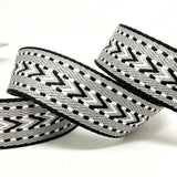 Per Metre Arrow Weave Webbing: For Bag Straps- (Black/grey/white) 38mm / 40mm