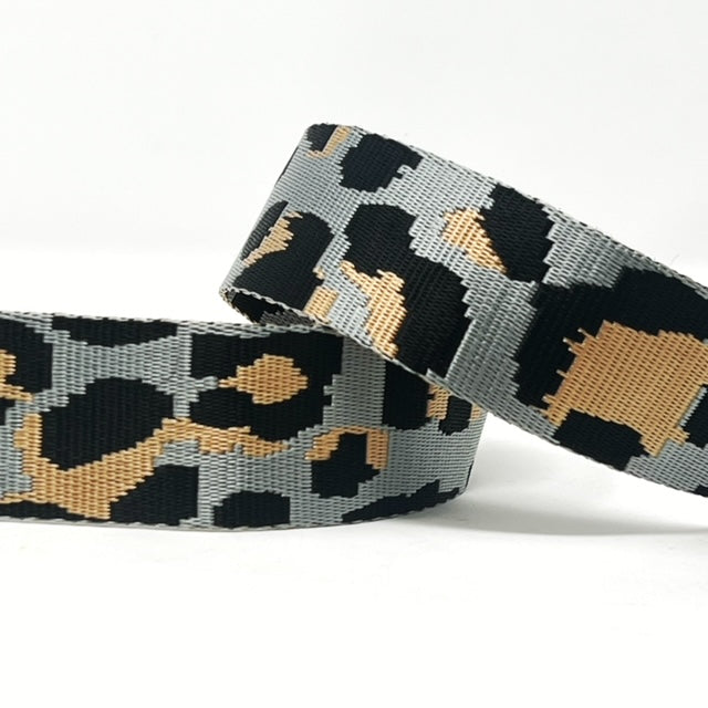 Per Metre Animal Webbing: For Bag Straps- (Cheetah 2) 38mm / 40mm