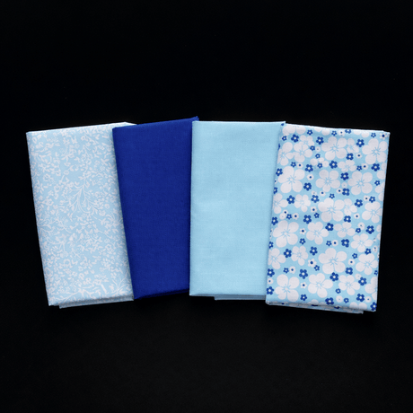 Pound A Metre Fat Quarter Bundle- 4 Pieces Per Bundle- (Blue Monsoon)
