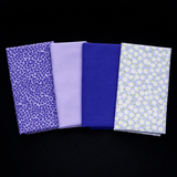 Pound A Metre Fat Quarter Bundle- 4 Pieces Per Bundle- (Purple Petals)
