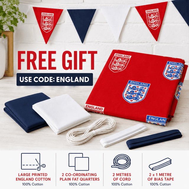 Pound A Metre Free England Fabric Bunting Bundle: 100% Cotton