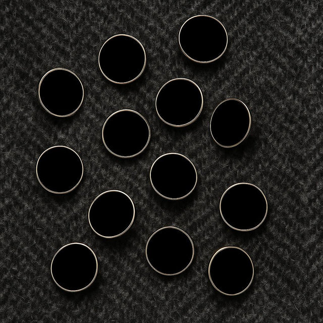 Pound A Metre Glossy Black and Glossy Silver Button 12 Pack – Premium Sewing & Craft Embellishments (Copy)