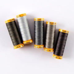 Gutermann Grey 100% Cotton Thread Bundle - 5 X 100m Reels - Pound A Metre
