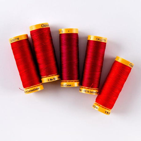 Pound A Metre Pack Of 5 x 100m Gutermann Red 100% Cotton Thread Bundle - 5 X 100m Reels