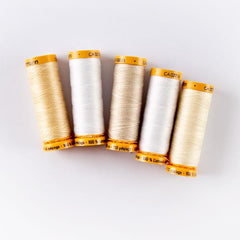 Gutermann White 100% Cotton Thread Bundle - 5 X 100m Reels - Pound A Metre