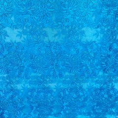 3 Metres Luxury Detailed Embroidered Bridal Lace Fabric - 55" Wide Sky Blue