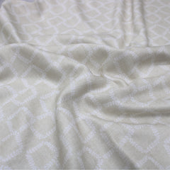 3 Metres Soft Chequered Poly-Jersey- 55" Cream