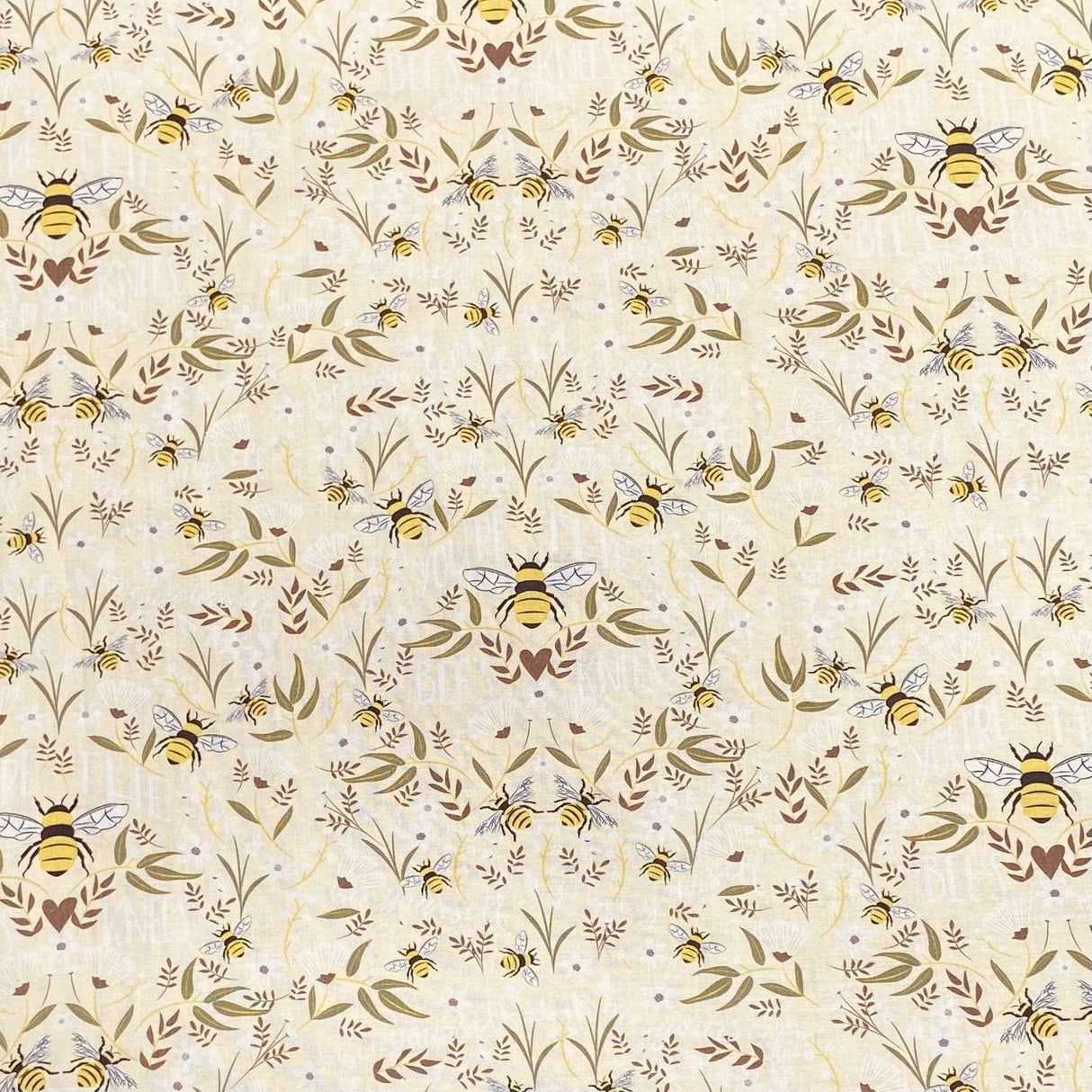 Pound A Metre Luxurious JOANN Printed Cotton – 45" Wide- (Beige Bee)
