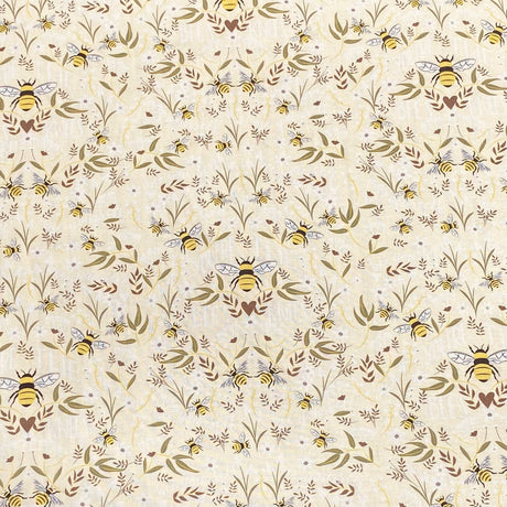 Pound A Metre Luxurious JOANN Printed Cotton – 45" Wide- (Beige Bee)