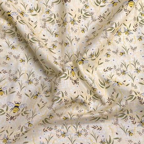 Pound A Metre Luxurious JOANN Printed Cotton – 45" Wide- (Beige Bee)