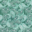 Pound A Metre Luxurious JOANN Printed Cotton – 45" Wide- (Green Paisley)