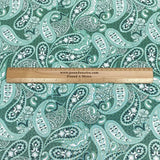 Pound A Metre Luxurious JOANN Printed Cotton – 45" Wide- (Green Paisley)
