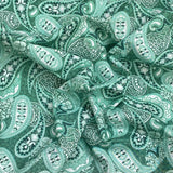 Pound A Metre Luxurious JOANN Printed Cotton – 45" Wide- (Green Paisley)