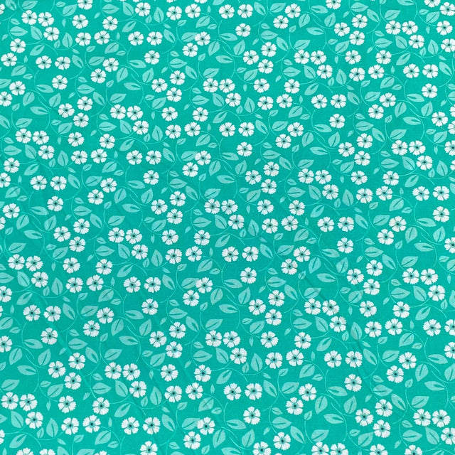Pound A Metre Luxurious JOANN Printed Cotton – 45" Wide- (Mint Flower)