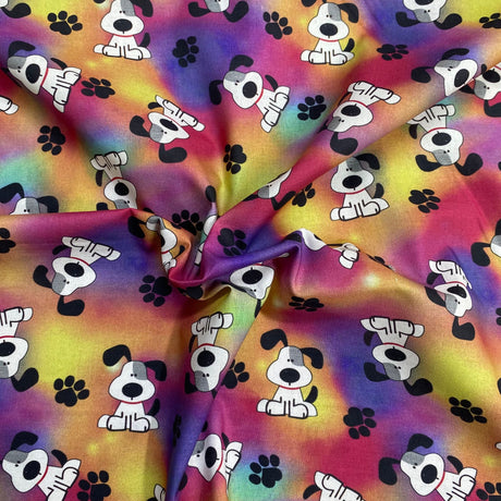 Pound A Metre Luxurious JOANN Printed Cotton – 45" Wide- (Multicolour Dog)