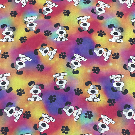 Pound A Metre Luxurious JOANN Printed Cotton – 45" Wide- (Multicolour Dog)
