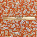 Pound A Metre Luxurious JOANN Printed Cotton – 45" Wide- (Orange Flower)