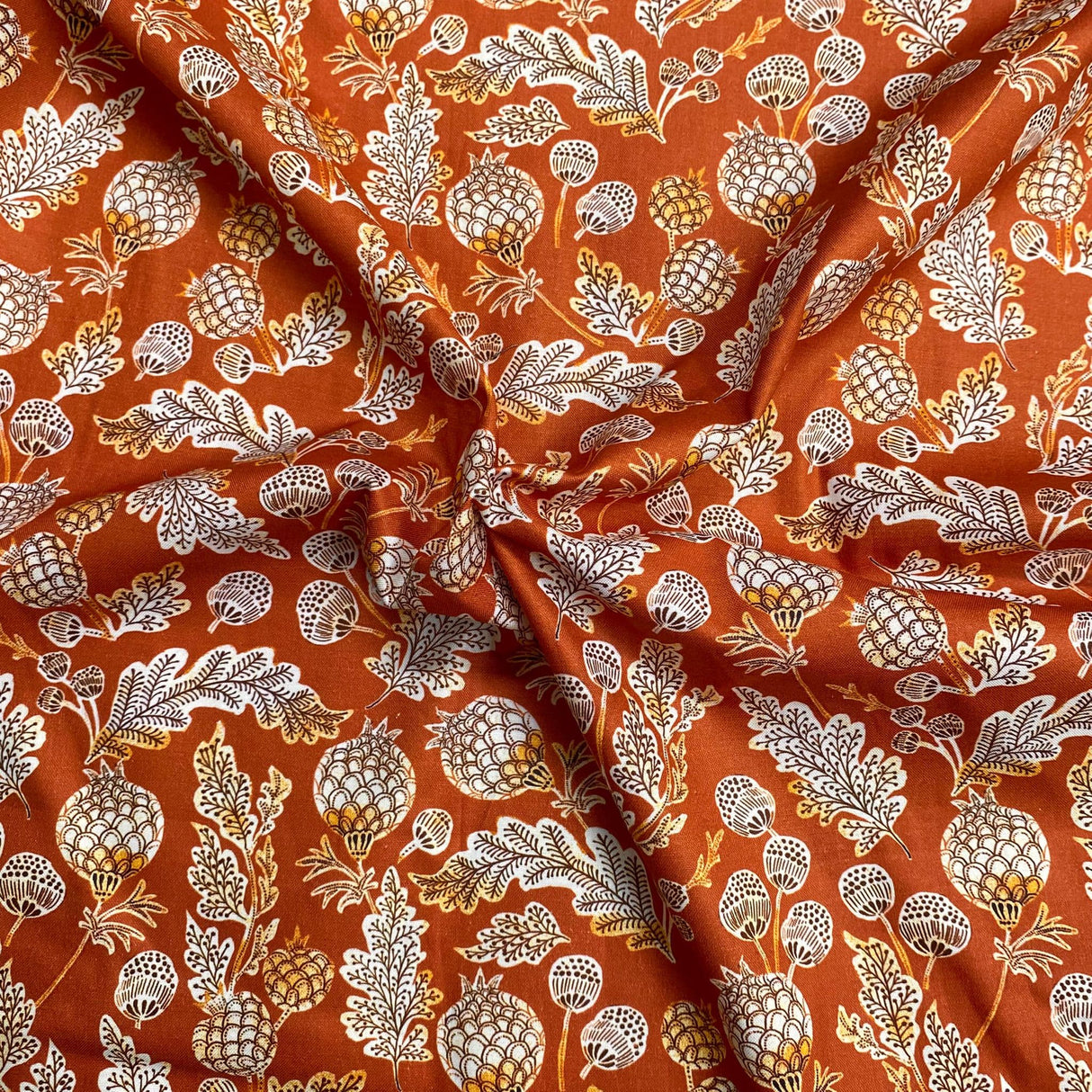 Pound A Metre Luxurious JOANN Printed Cotton – 45" Wide- (Orange Flower)