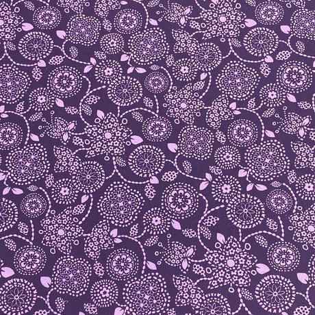 Pound A Metre Luxurious JOANN Printed Cotton – 45" Wide- (Purple Design)