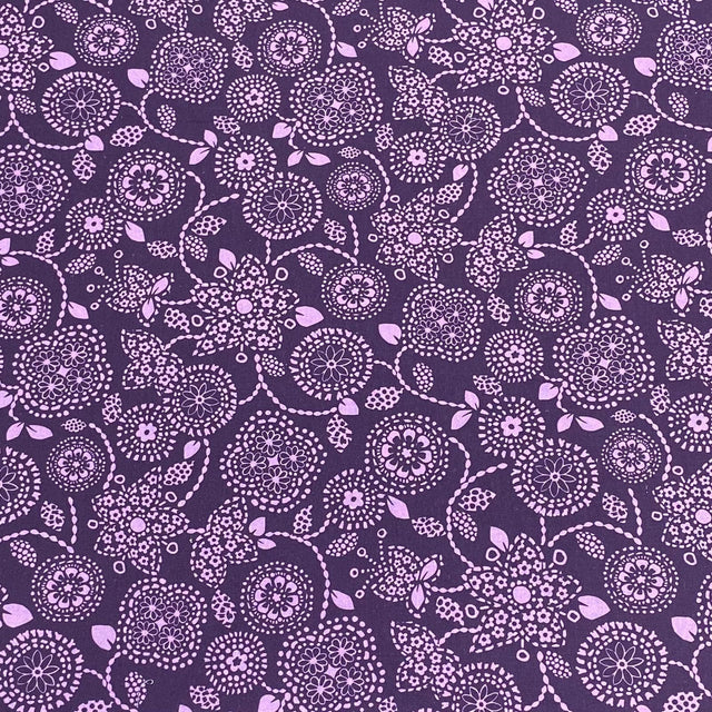 Pound A Metre Luxurious JOANN Printed Cotton – 45" Wide- (Purple Design)