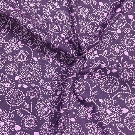 Pound A Metre Luxurious JOANN Printed Cotton – 45" Wide- (Purple Design)