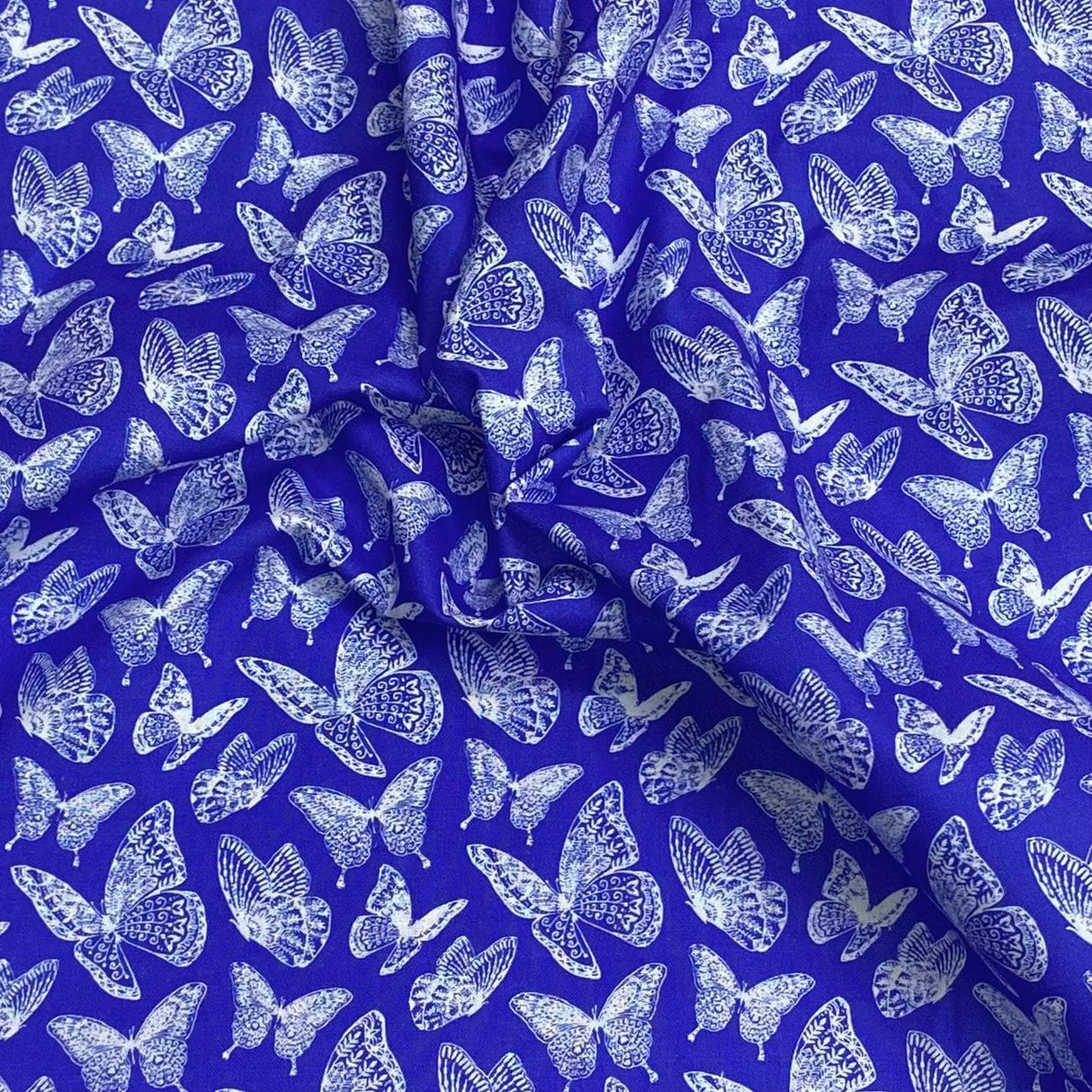 Pound A Metre Luxurious JOANN Printed Cotton – 45" Wide- (Royal Butterflies)